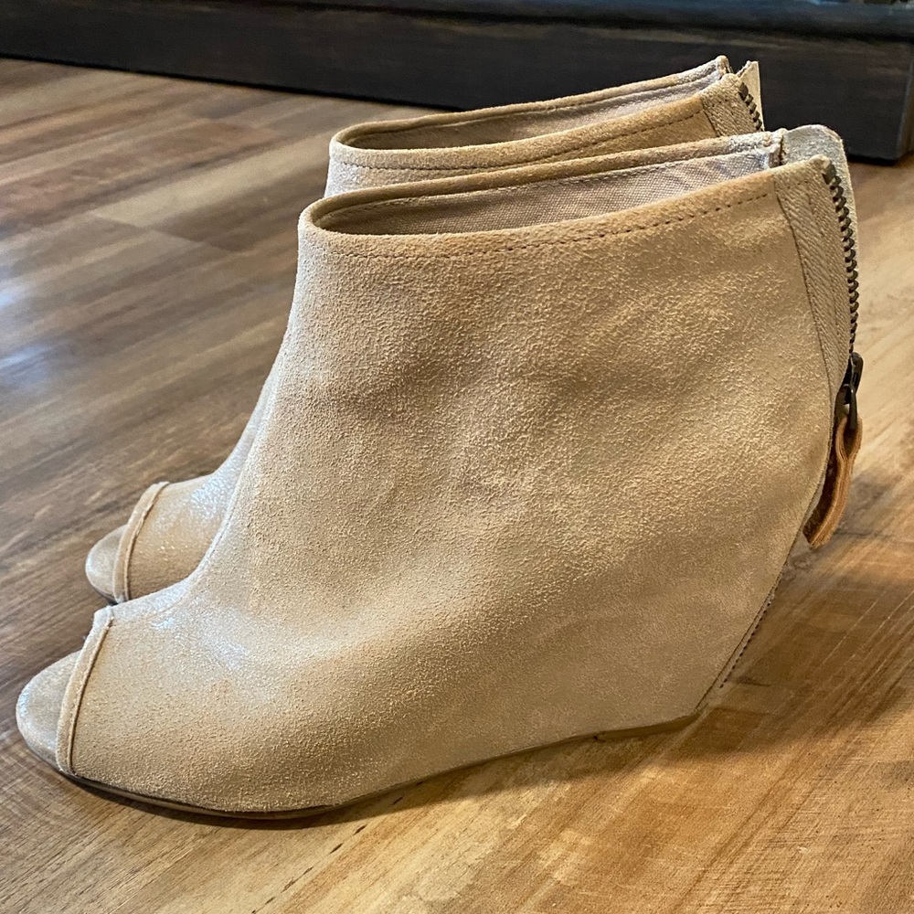 Nine West Blaze Open-Toe Wedge Ankle Boots